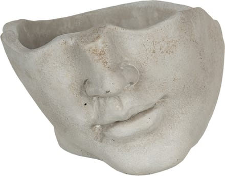 Bloempot voor Binnen – Beige – Rustieke Pot – 23x20x14 cm – Steen – Hoofdmotief