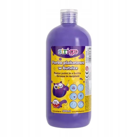 STRIGO Plakkaatverf Fles Paars 500 ml - Hoge kwaliteit
