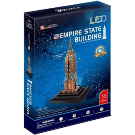 CUBIC FUN Empire State Building 3D Puzzel met LED - 38 stuks, Multicolor