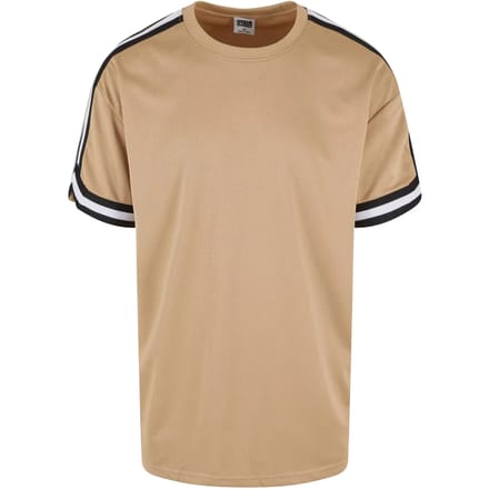 Urban Classics - Oversized Stripes Mesh Sport Tshirt - XXL - Beige