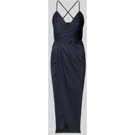 Cocktailjurk van satijn met wikkel-look