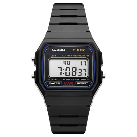 Casio Classic F-91W-1YEG Digitaal Horloge - Zwarte Resin Band