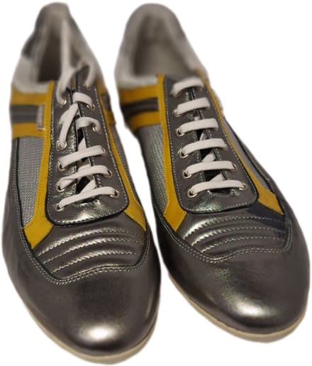 HORNET by Botticelli- SNEAKER-OSLO-ACCIATO-LEER-SILVER/YELLOW-45