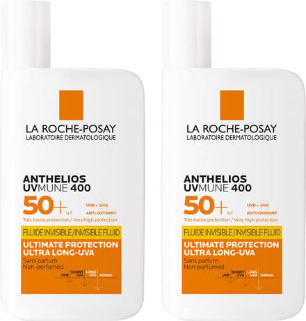 La Roche-Posay Anthelios UVMUNE 400 Onzichtbare Zonnebrand Fluide SPF50+ - Voordeelbundel 2x50ml