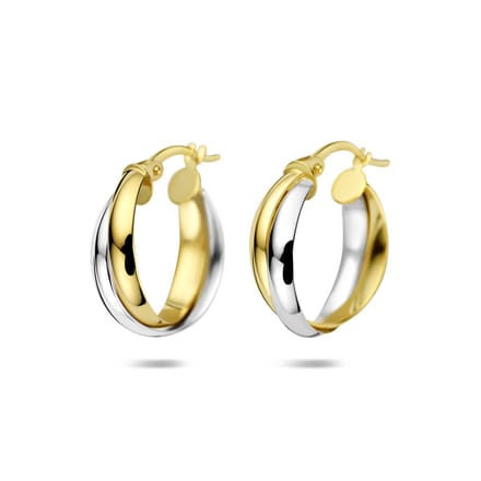 14K Bicolor gouden oorringen 18,5 mm - 4209155