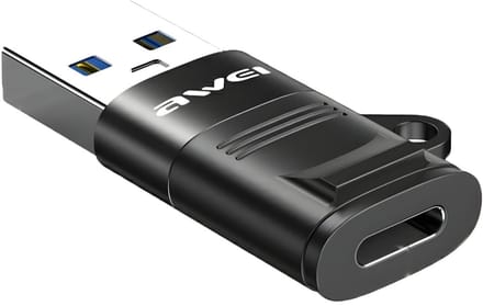 AWEI CL-13 Serie - USB-C tot USB-A Adapter - Zwart - Compact Ontwerp - Duurzame Constructie