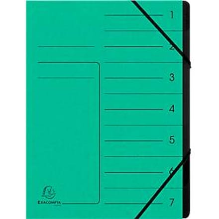 Exacompta 540703E, Project folder, A4, Karton, Groen, 355 g/m², Elastische band