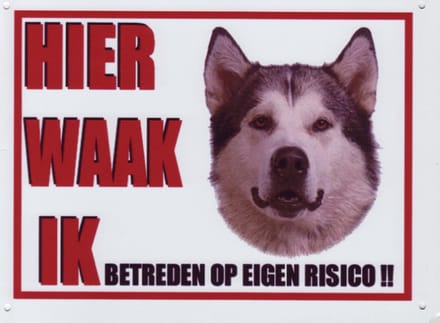 Aluminium waakbord Alaskan Malamute