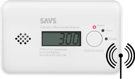 SAVS C10-W Draadloos koppelbare koolmonoxidemelder - LinkSmart® - Optioneel WiFi - LCD Display - CO melder