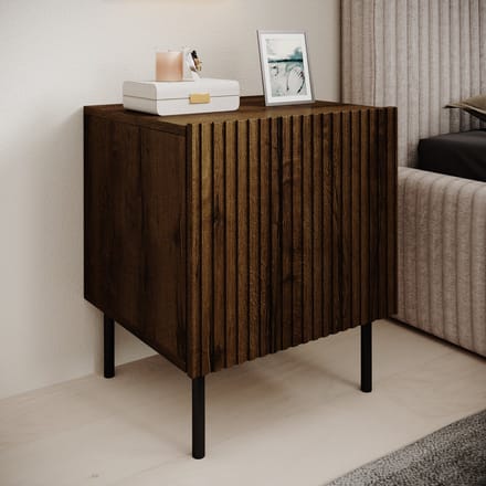 Meubella - Nachtkastje Tartagal - Donkerbruin eiken - 45 cm - Set van 2