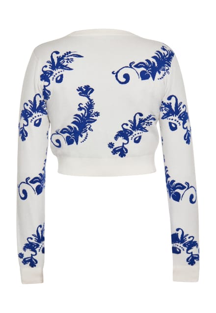 IZIA Jumper Dames Wol Wit Blauw