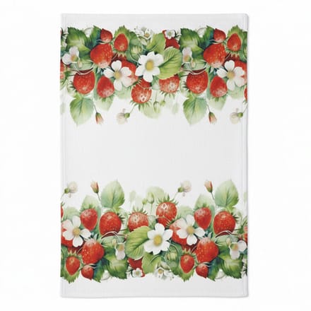 Ambiente Theedoek Juicy Strawberries wit rood 70x50cm