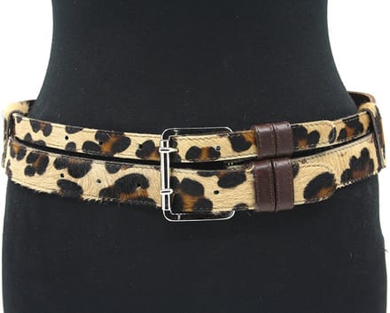 Dames heupriem bruin luipaard - 3 cm breed - Leer - Brede riem - Fashion statement - Maat 90