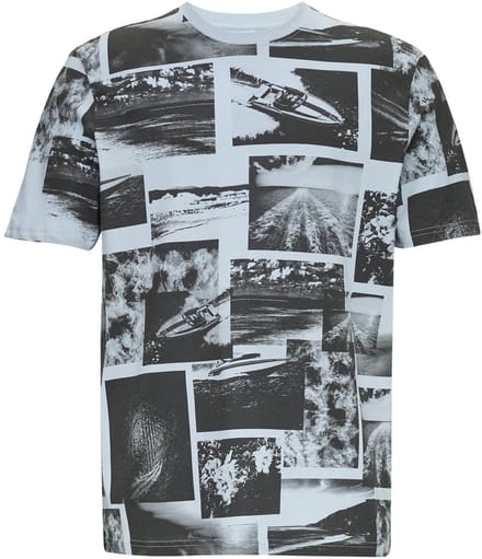Q/S designed by - T-shirt - Maat M - Mannen - blauw - katoen