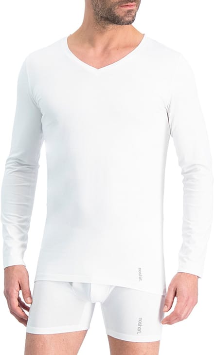 Noshirt Long Sleeve Original - Ondershirt - Reguliere V-Hals - Katoen - Wit - M