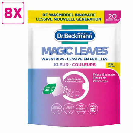 8 x Dr. Beckmann Magic Leaves Colour - Wasstrips - Wasmiddeldoekjes