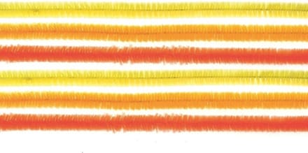 Chenilledraad - 30x - oranje/geel - 50 cm - hobby/knutsel materialen