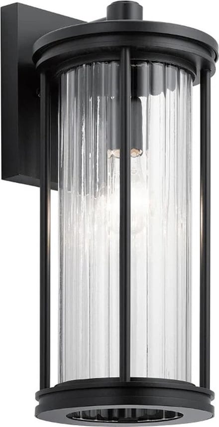 Kichler LED Wand Buitenlamp Barras | 1X E27 Max 40W | IP44 | Dimbaar | Black