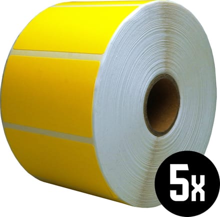 DULA Compatible Zebra Labels 57x32mm - 1500 etiketten per rol - kern 25mm - Geel - Permanent - 5 rol