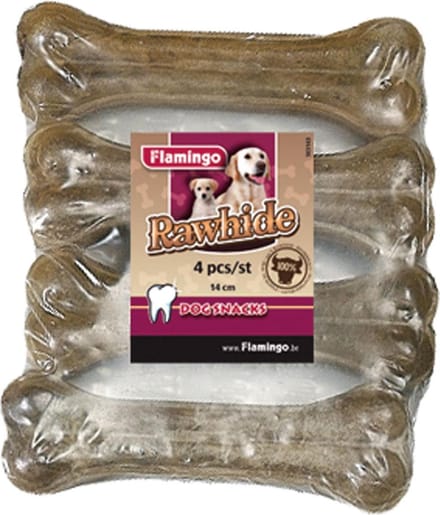 Flamingo Hondensnack Rawhide Been 14 cm 4 stuks - 220 gr - 4 stuks x 14 cm