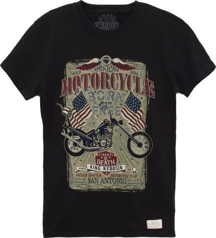 King Kerosin T-shirt Born To Be Free Zwart