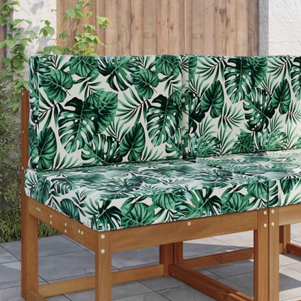 vidaXL - Buitenbankkussen - Polyester - Bladpatroon - 60 - x - 60 - cm - Bladpatroon