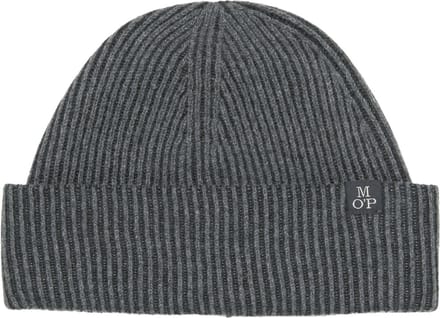Marc O'Polo Dop Knitted Hat Tuck Structure Graphite Grey Melange Donkergrijs