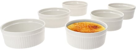 Set van 6 crème brulee schaaltjes Bianca 12,5x5cm wit - 24302129