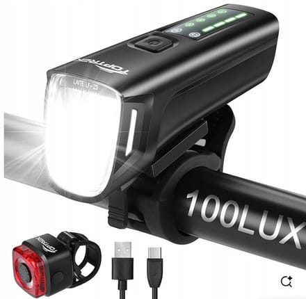 Fietsverlichting Set USB Oplaadbaar 1300mAh 4 Standen