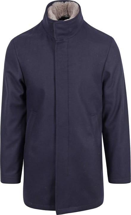 Suitable Hirsch Coat Wol Blend Donkerblauw (navy) - Maat 52 - Heren - Mantels & coats