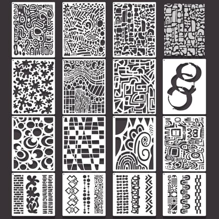 Dailygoods- Sjablonen 15 stuks - Abstracte Textuursjablonen