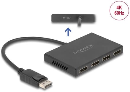 Delock DisplayPort 1.4 Splitter 1 x DisplayPort in to 4 x DisplayPort out