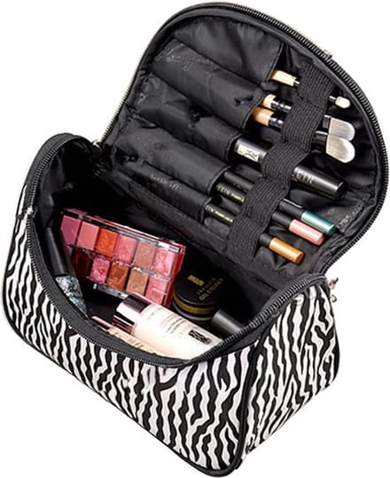 Make up tasje met spiegel - Zebra