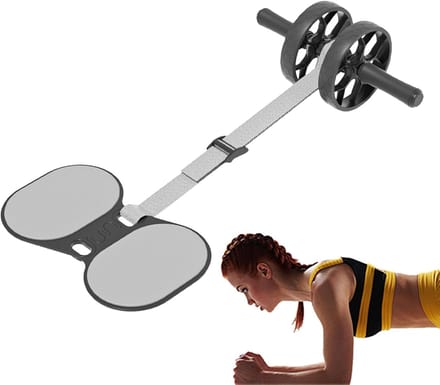 Buikspierroller - Buiktrainer Wielen - Core Training - Met Weerstandsband - 129 x 36 cm - Zwart