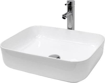 ECD Germany wastafel wastafel 505x395x135 mm keramiek wit incl. afvoerset voor wastafel zonder overloop opzetwastafel opzetwastafel opzetwastafel opzetwastafel