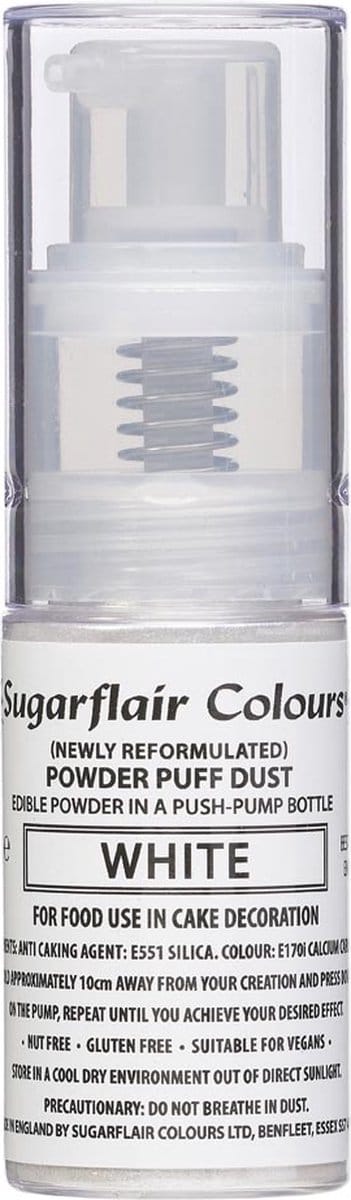 Sugarflair Pump Spray Voedingskleurstof - Glitter Nevel - Wit - 10g