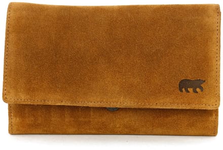 Bear Design Sweety XL Suede Leren Overslagportemonnee - Cognac
