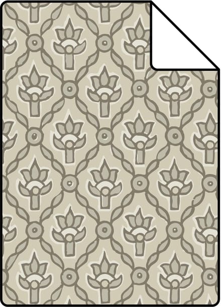 Proefstaal ESTAhome behang vintage bloemen grijs - 26.5 x 21 cm - 132012-S