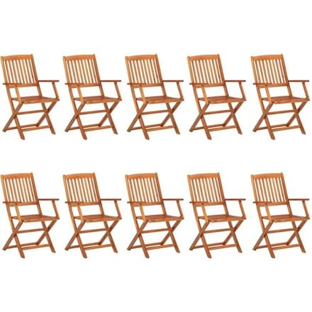 vidaXL - 11-delige - Tuinset - 220x90x75 - cm - massief - acaciahout
