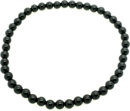 edelstenen Onyx armband - 4 mm maat 18 - zwart - tegen stress
