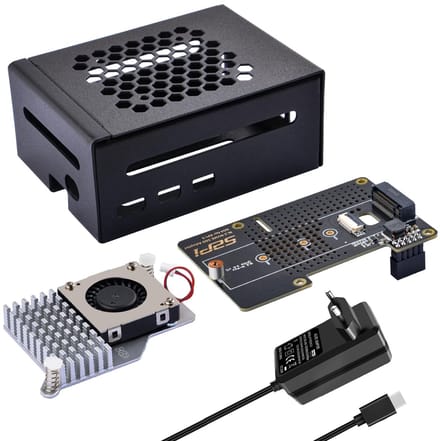 Metalen Behuizing - Raspberry Pi 5 - Actieve Koeler - N04 M.2 NVMe SSD - USB C-voeding - Geschikt voor Raspberry Pi 5 - Model N04