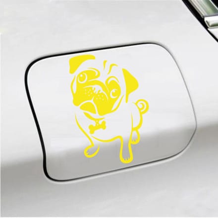 Bumpersticker - Hond - 15 X 10 - Geel