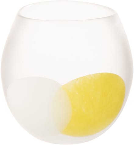 J-Line windlicht Bal - glas - wit/geel - large
