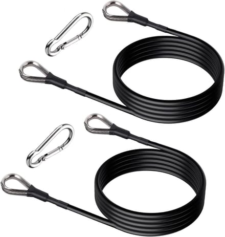 Fitness Verlengingskoord - Kabel Accessoire - Krachttraining Thuis - Slijtvaste Constructie - 2 Stuks - Zwart
