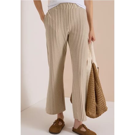 Broek met Wide Leg pijpen in gebreide look