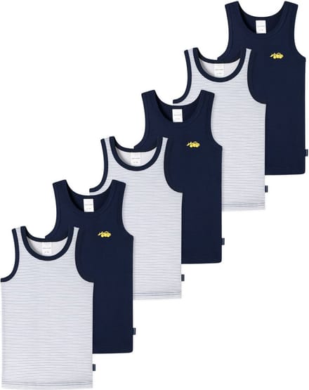 Schiesser Jongens onderhemd 6 pack Kids Boys fijnrib Cotton