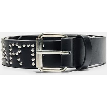 Basics riem met vierkante studs - 110 cm - zwart