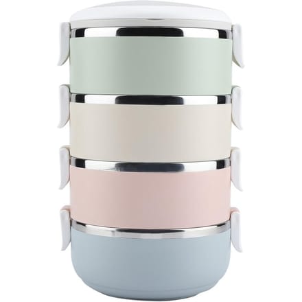 Draagbare roestvrijstalen lunchboxcontainer Bento Box-voedselcontainer (4 lagen 2800ml) gray