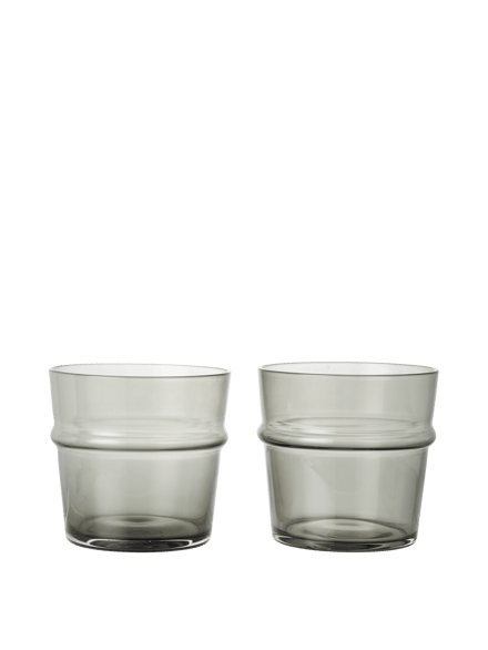 Ferm Living Boya Lage drinkglazen (set van 2) - fermLIVINGsmokedGrey