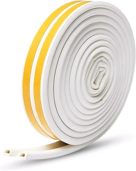 Dailygoods - Weerstand Tape voor Deur en Raam, 9mm x 6mm x 3m, Wit